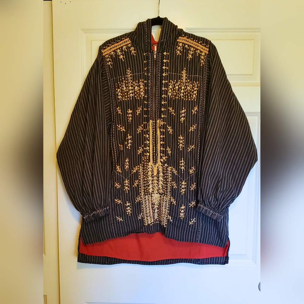 Free People navy blue half-zip pullover poncho US women's size XS/S